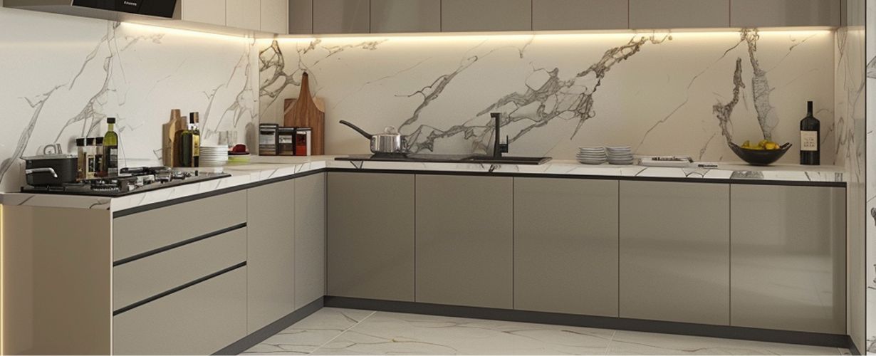 Kitchen layout planning showing proper work triangle and island spacing